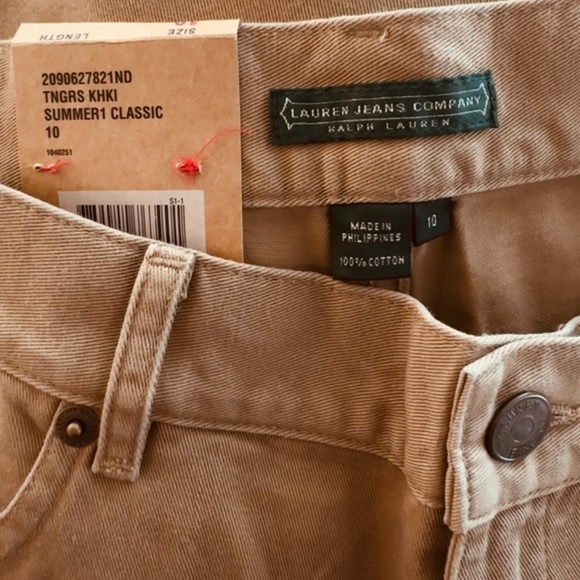 RALPH LAUREN Classic Fit Mid Calf Chino Capri Tan Khaki Size 10 NEW - Picture 3 of 5